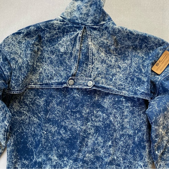 Vintage ID# Official Identification Denim Acid Wash Trench Coat Size 3 Unisex - Picture 11 of 16